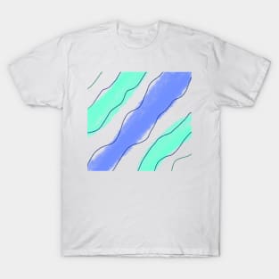 Purple green watercolor abstract art T-Shirt